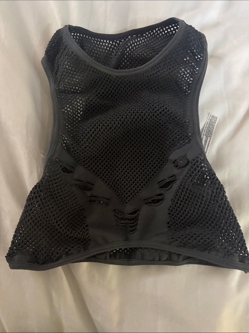 Urban Outfitters Black Distressed Mesh Tank Top